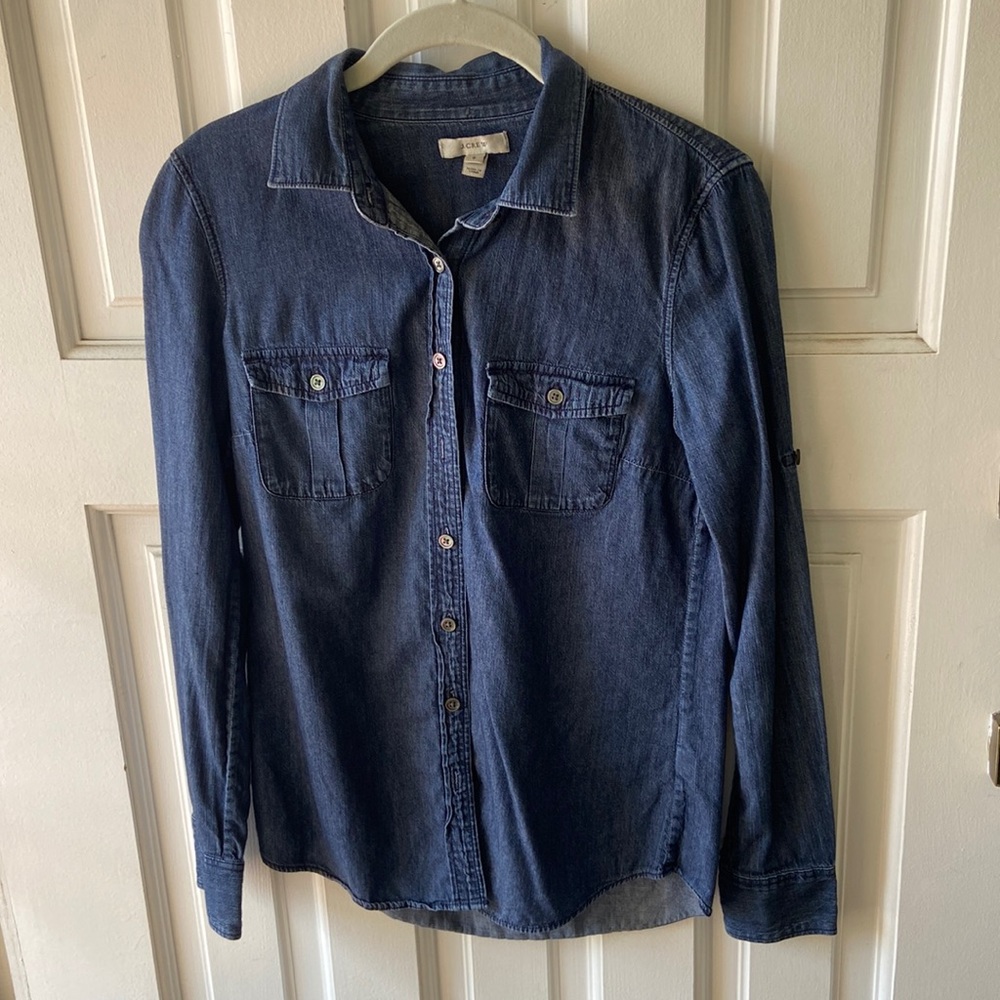 Denim J.Crew shirt.